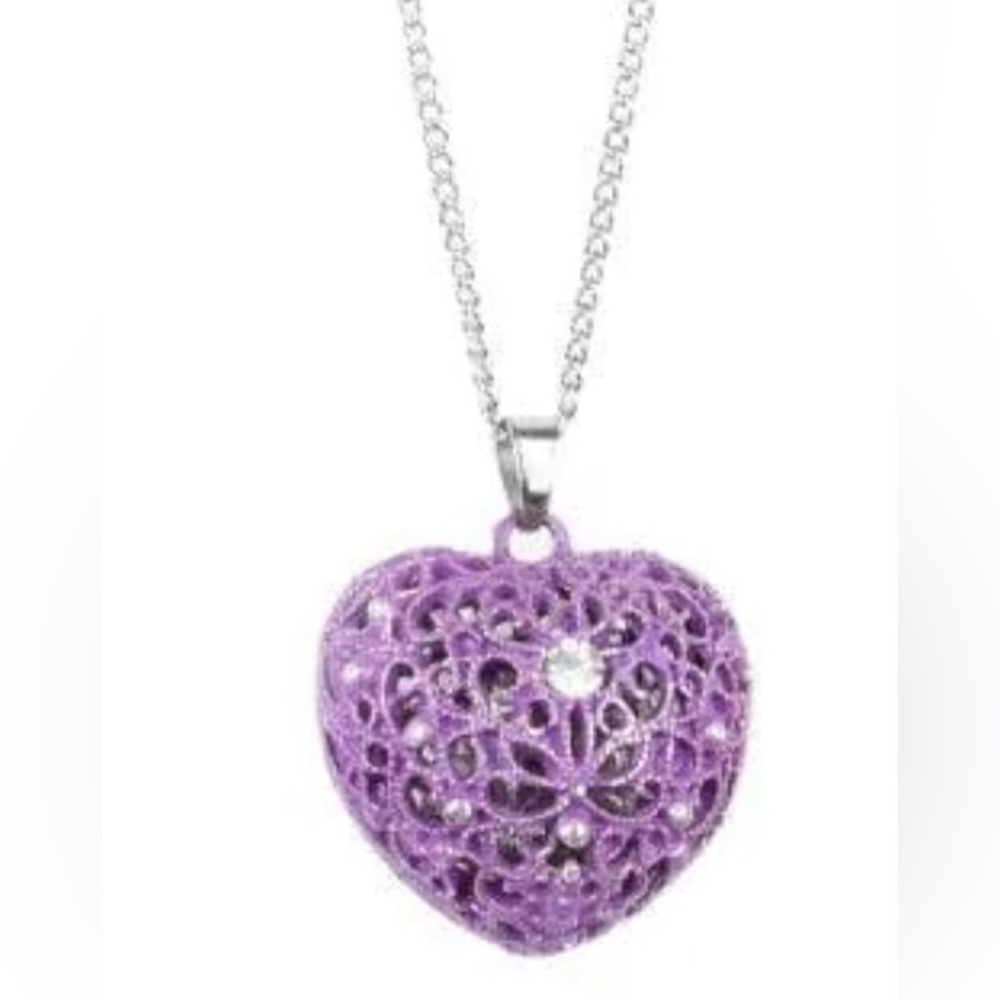 Love Is All Around - Purple Heart Necklace